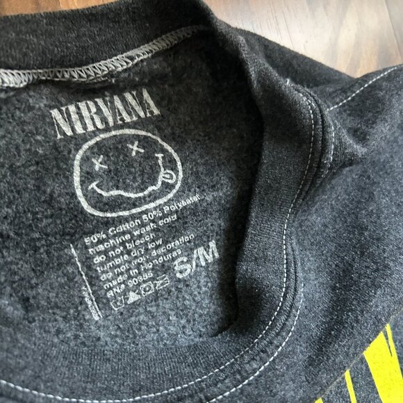 Oversized Nirvana Smiley Face Crewneck Small Medium Large Extra Large XL - Picture 4 of 7